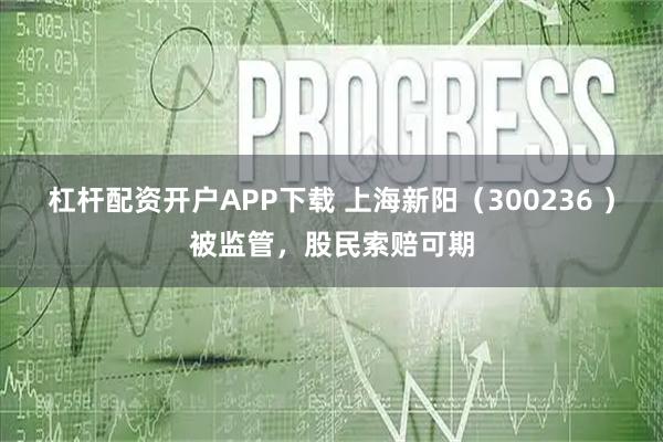 杠杆配资开户APP下载 上海新阳（300236 ）被监管，股民索赔可期